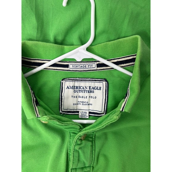 American Eagle Men's L Polo Golf Shirt Short Sleeve Green Vintage Fit Clean! - Picture 4 of 15